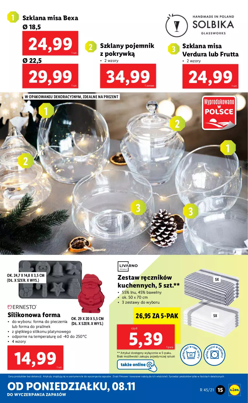 Gazetka promocyjna Lidl - GAZETKA - ważna 08.11 do 15.11.2021 - strona 15 - produkty: Forma do pieczenia, LANA, Piec, Pojemnik, Pojemnik z pokrywką, Por, Ręcznik