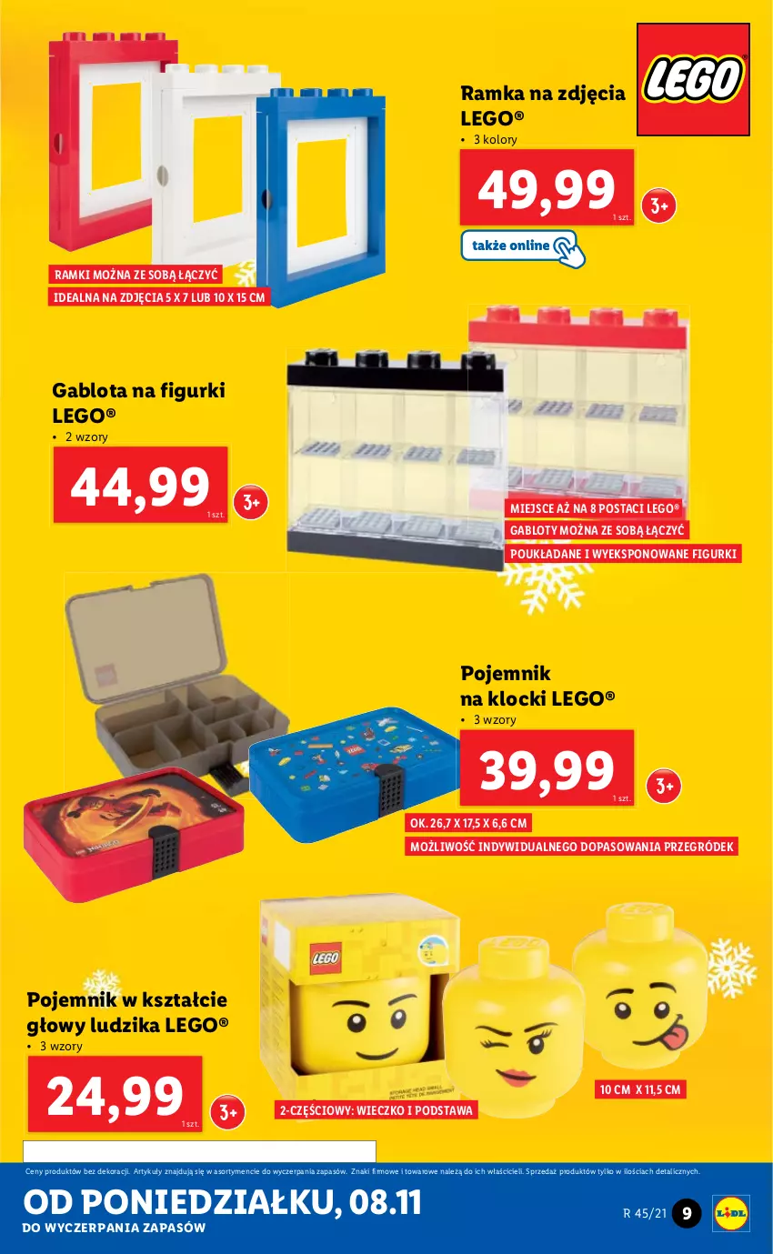 Gazetka promocyjna Lidl - GAZETKA - ważna 08.11 do 15.11.2021 - strona 9 - produkty: Klocki, LEGO, Pojemnik, Ramka