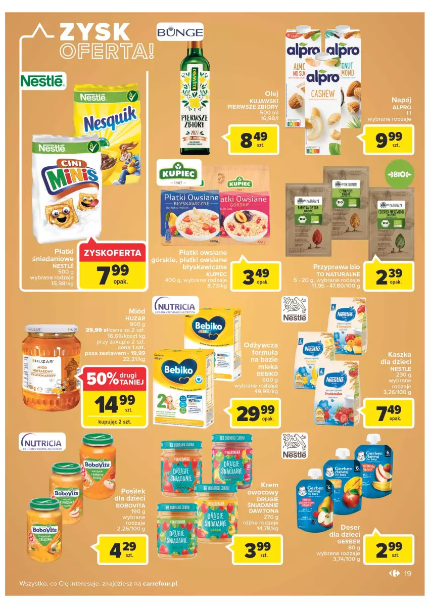 Gazetka promocyjna Carrefour - Gazetka Carrefour Zyskoteka - ważna 27.09 do 01.10.2022 - strona 19 - produkty: Alpro, BoboVita, Gerber, Nesquik