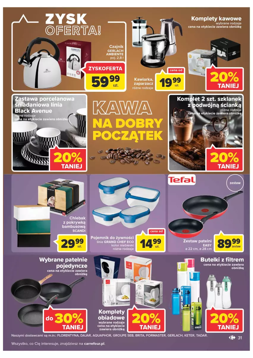 Gazetka promocyjna Carrefour - Gazetka Carrefour Zyskoteka - ważna 27.09 do 01.10.2022 - strona 31 - produkty: Aquaphor, Brit, Brita, Chleb, Chlebak, Czajnik, Gra, Kawa, Kawiarka, Pojemnik, Zaparzacz