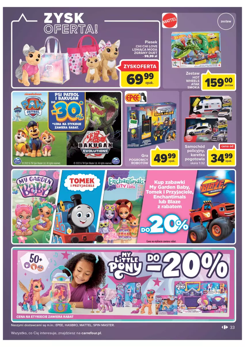 Gazetka promocyjna Carrefour - Gazetka Carrefour Zyskoteka - ważna 27.09 do 01.10.2022 - strona 33 - produkty: EPEE, Hasbro, LG, Mattel, Moda, Psi Patrol, Samochód