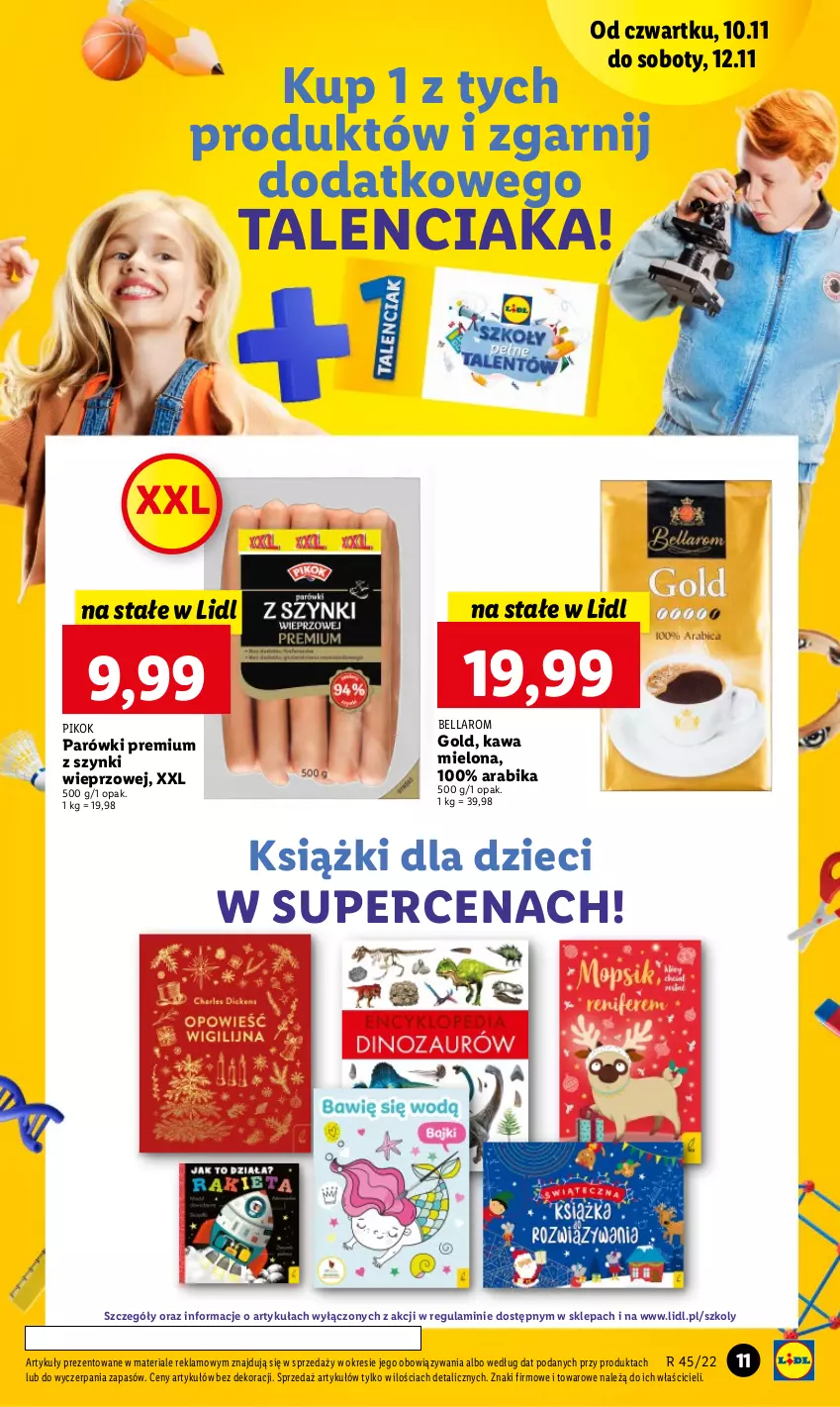 Gazetka promocyjna Lidl - GAZETKA - ważna 10.11 do 12.11.2022 - strona 11 - produkty: Bell, Bella, Dzieci, Kawa, Kawa mielona, Parówki, PIKOK