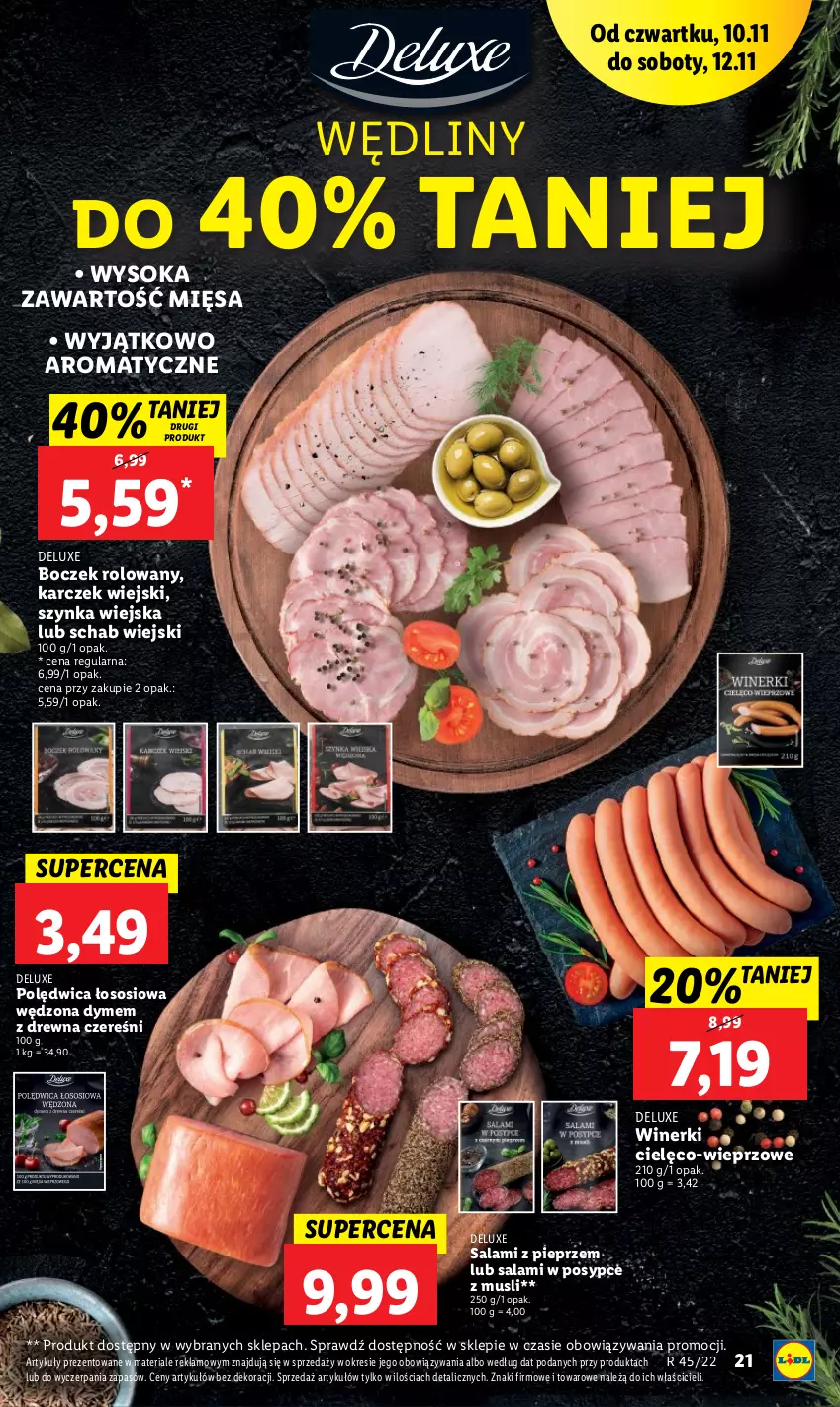 Gazetka promocyjna Lidl - GAZETKA - ważna 10.11 do 12.11.2022 - strona 23 - produkty: Boczek, Mus, Pieprz, Polędwica, Salami, Sok, Sos, Szynka