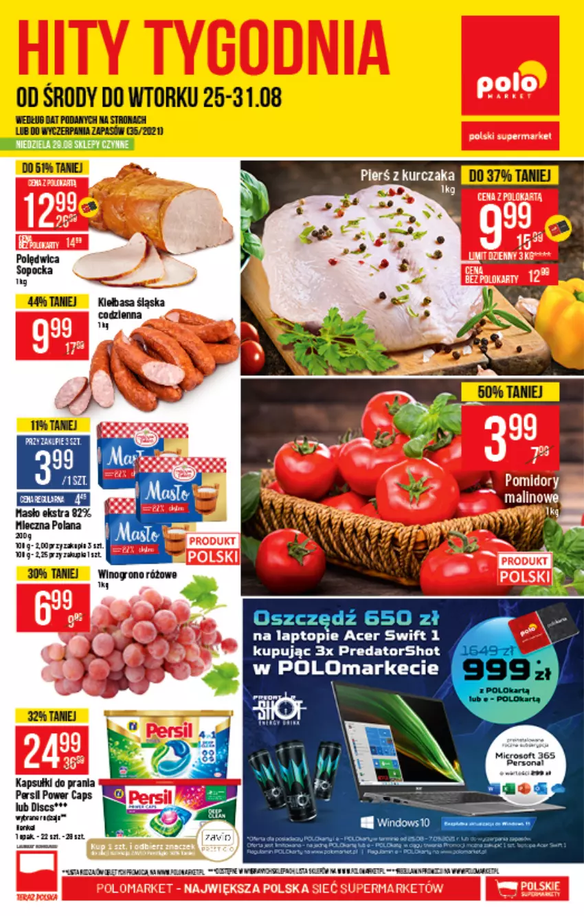 Gazetka promocyjna PoloMarket - Gazetka pomocyjna - ważna 25.08 do 31.08.2021 - strona 1 - produkty: Acer, Fa, LANA, Masło, Top, Wino, Winogrona