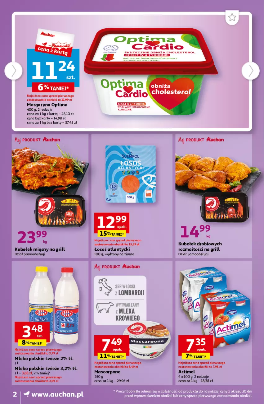 Gazetka promocyjna Auchan - Gazetka Tanie Zakupy Moje Auchan - ważna 03.08 do 09.08.2023 - strona 2 - produkty: Actimel, Grill, Mascarpone, Mleko, Optima, Por