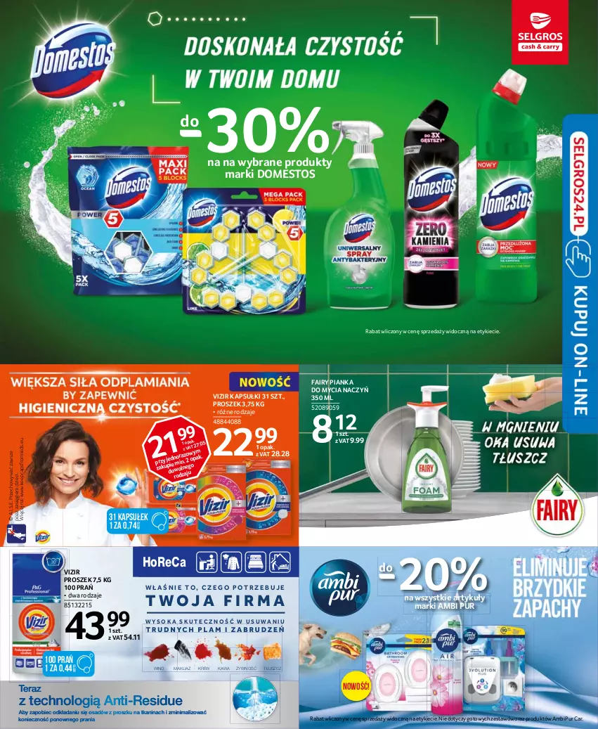 Gazetka promocyjna Selgros - Katalog Sprzątanie - ważna 27.05 do 09.06.2021 - strona 3 - produkty: Ambi Pur, Do mycia naczyń, Domestos, Dzieci, Fa, Fairy, Kawa, Makijaż, Pur, Tera, Vizir, Wino