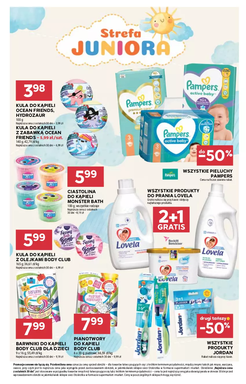Gazetka promocyjna Stokrotka - Supermarket - ważna 13.08 do 20.08.2025 - strona 37 - produkty: Body, Dzieci, Gra, Kula do kąpieli, Lovela, Mięso, Olej, Owoce, Pampers, Pieluchy, Warzywa