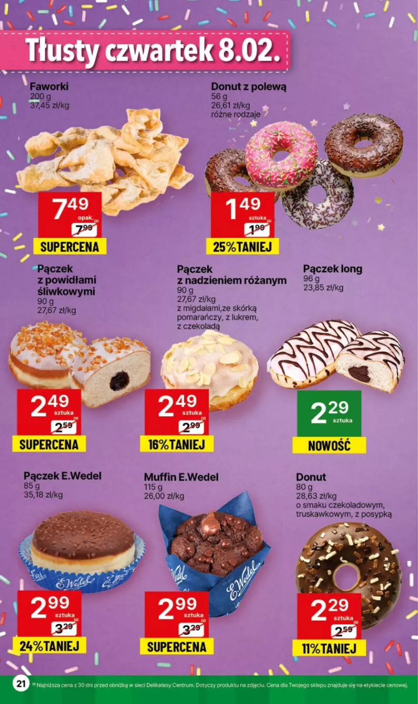 Gazetka promocyjna Delikatesy Centrum - NOWA GAZETKA Delikatesy Centrum od 5 lutego! 5-11.02.2024 - ważna 05.02 do 11.02.2024 - strona 21 - produkty: Donut, Pączek, Róża