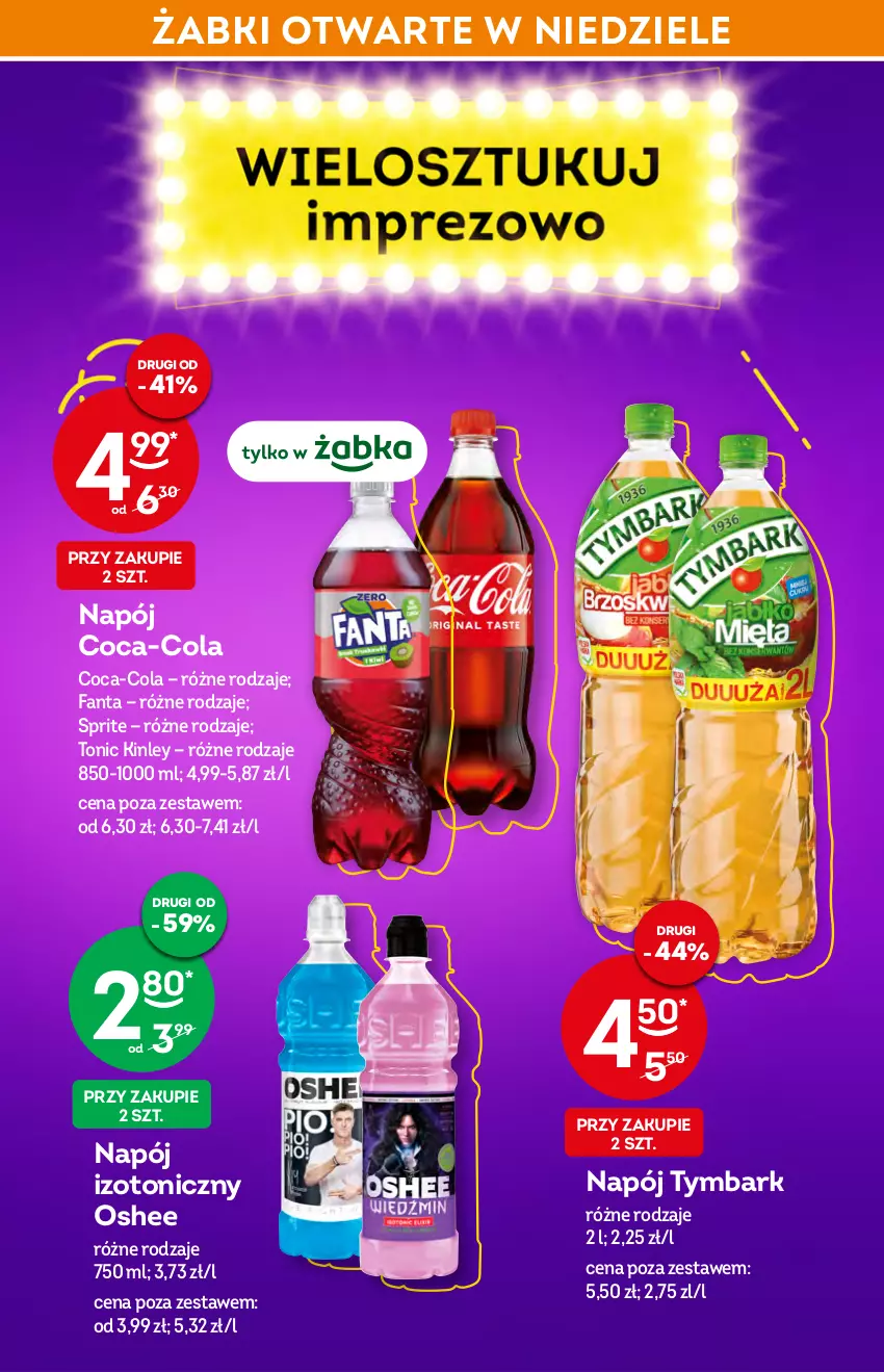 Gazetka promocyjna Żabka - ważna 23.02 do 01.03.2022 - strona 14 - produkty: Coca-Cola, Fa, Fanta, Napój, Napój izotoniczny, Oshee, Sprite, Tymbark