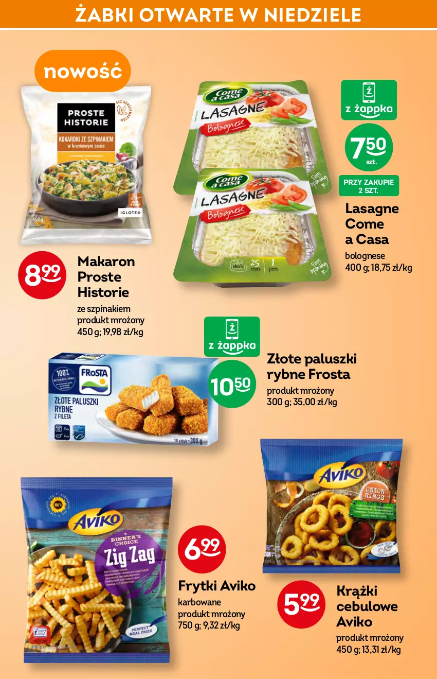 Gazetka promocyjna Żabka - ważna 23.02 do 01.03.2022 - strona 31 - produkty: Frosta, Frytki, Lasagne, Makaron, Paluszki rybne, Szpinak