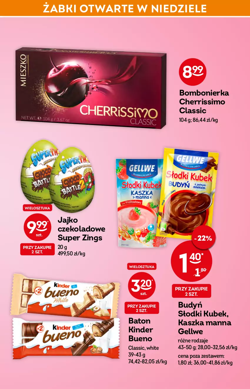 Gazetka promocyjna Żabka - ważna 23.02 do 01.03.2022 - strona 35 - produkty: Baton, Budyń, Kinder, Kinder Bueno, Kubek