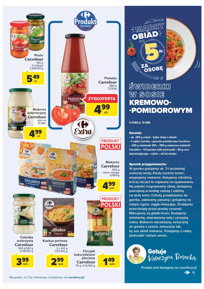 Gazetka promocyjna Carrefour - Gazetka Produkty Carrefour w mądrej cenie - ważna 31.05 do 11.06.2022 - strona 11 - produkty: Chrupki, Cukier, Czosnek, Gin, Kuskus, Majonez, Makaron, Por, Ser, Sól, Sos