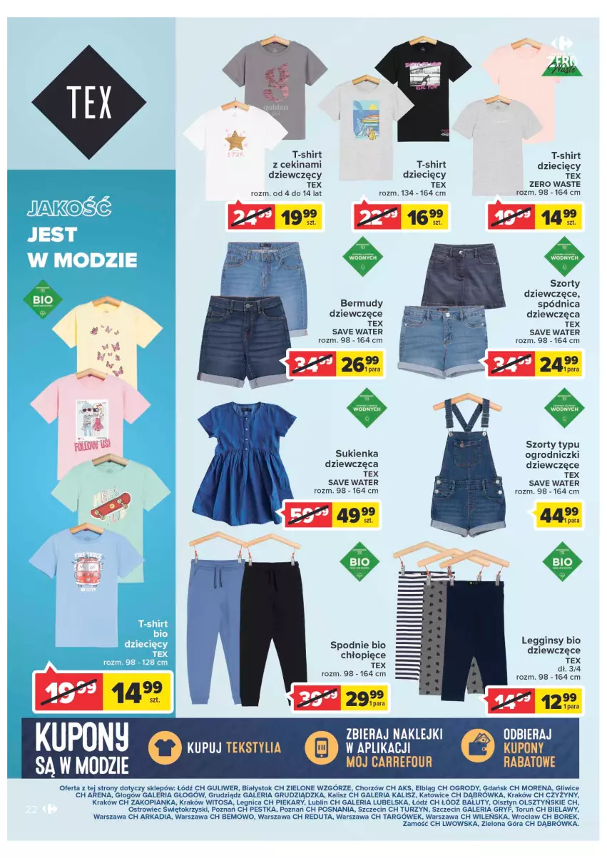 Gazetka promocyjna Carrefour - Gazetka Produkty Carrefour w mądrej cenie - ważna 31.05 do 11.06.2022 - strona 22 - produkty: Bermudy, Dzieci, Gin, Gry, Klej, Legginsy, Spódnica, Spodnie, Sukienka, Szorty, T-shirt