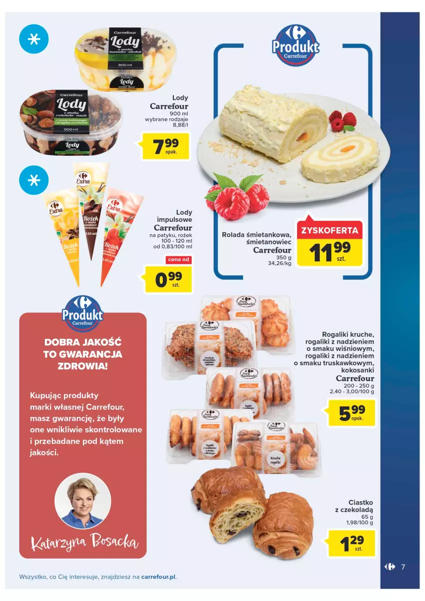 Gazetka promocyjna Carrefour - Gazetka Produkty Carrefour w mądrej cenie - ważna 31.05 do 11.06.2022 - strona 7 - produkty: Kokos, Lody, Rogal, Rolada, Sanki