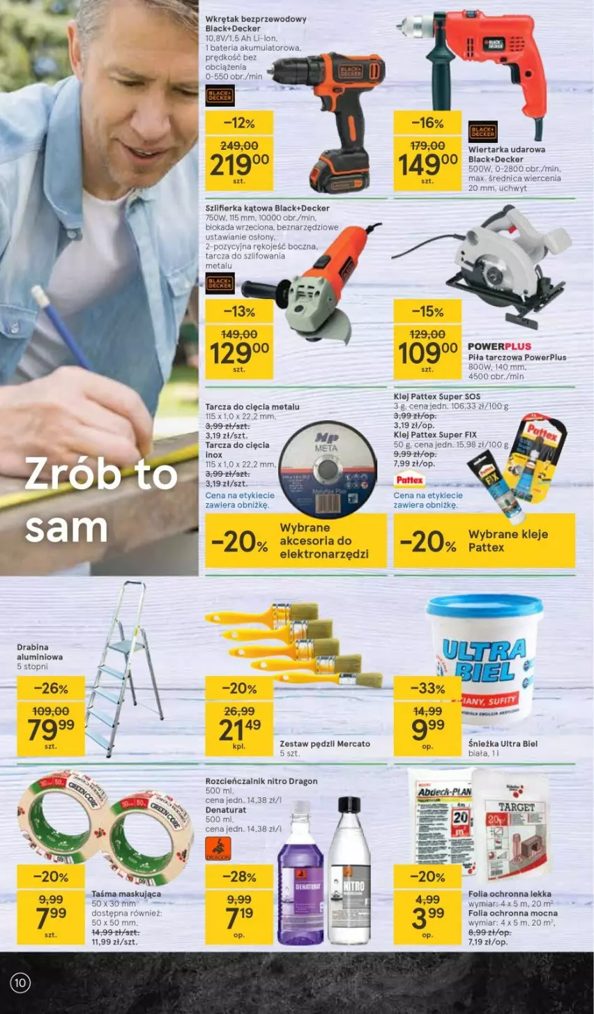 Gazetka promocyjna Tesco - Tesco katalog Ogród - ważna 22.04 do 19.05.2021 - strona 10 - produkty: Drabina, Klej, Lack, Sos, Tarka, Top, Wiertarka, Wiertarka udarowa, Wkręt