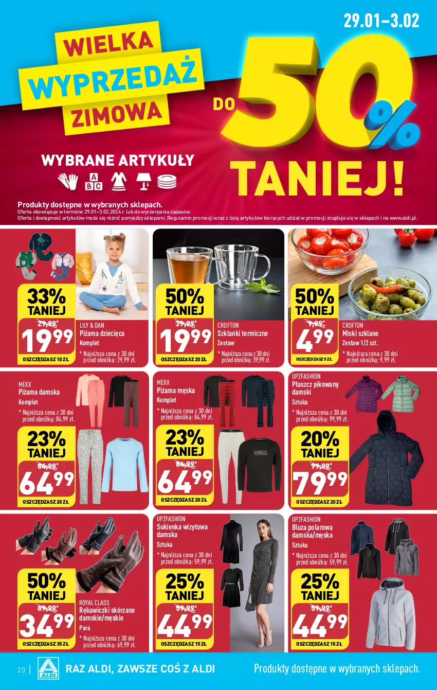 Gazetka promocyjna Aldi - Pełna oferta - ważna 29.01 do 03.02.2024 - strona 20 - produkty: Bluza, Bluza polarowa, Dzieci, Fa, Lanki, Mexx, Piżama, Płaszcz, Sukienka