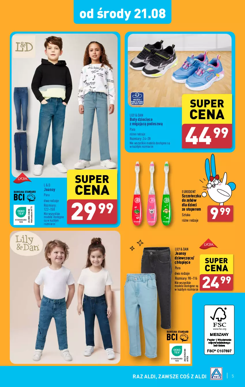 Gazetka promocyjna Aldi - Artykuły przemysłowe i tekstylia - ważna 19.08 do 25.08.2024 - strona 5 - produkty: Buty, Dzieci, K2, Szczoteczka, Szczoteczka do zębów, Top