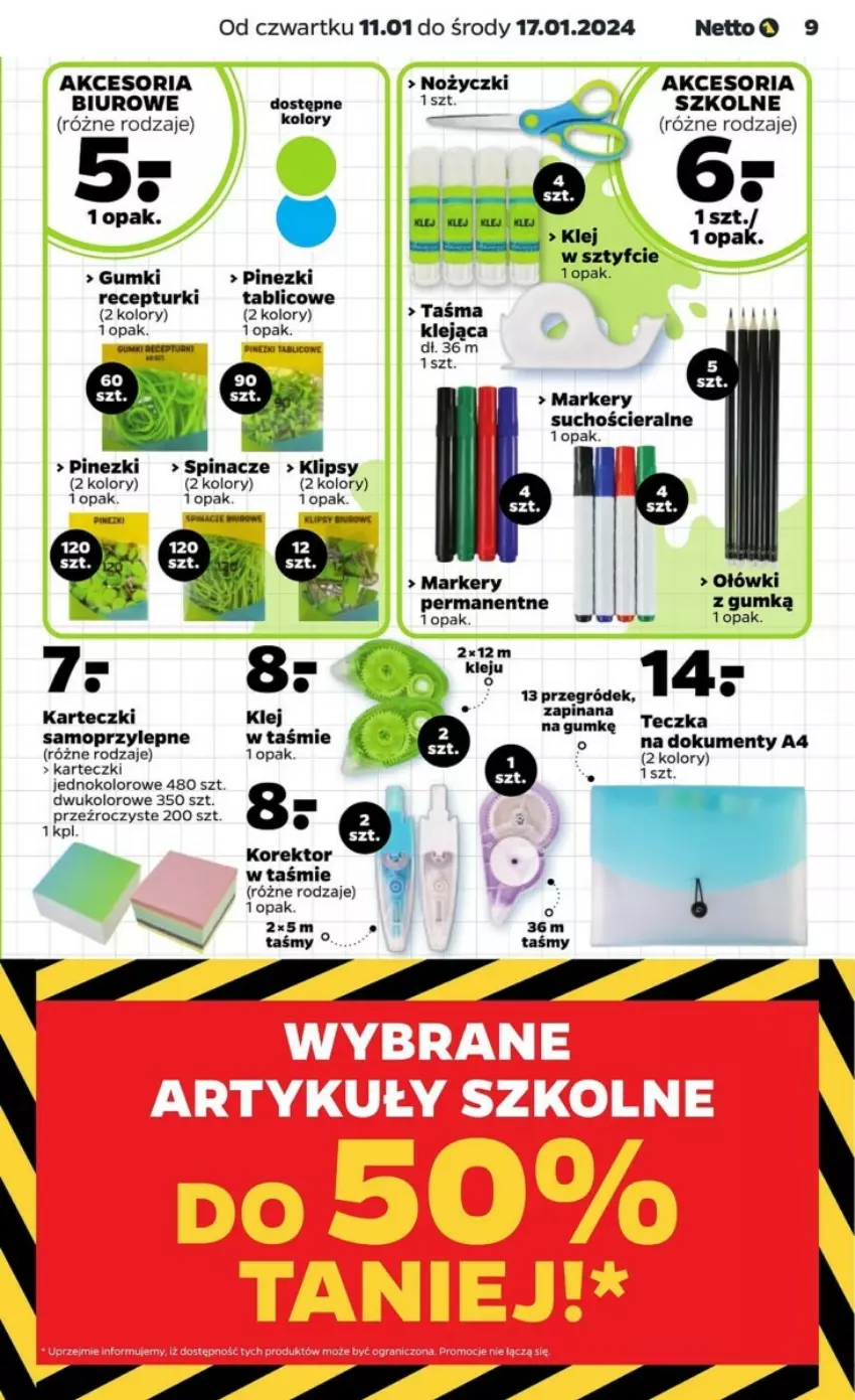 Gazetka promocyjna Netto - ważna 11.01 do 17.01.2024 - strona 11 - produkty: Biuro, Klej, Marker, Mop, Noż, Nożyczki