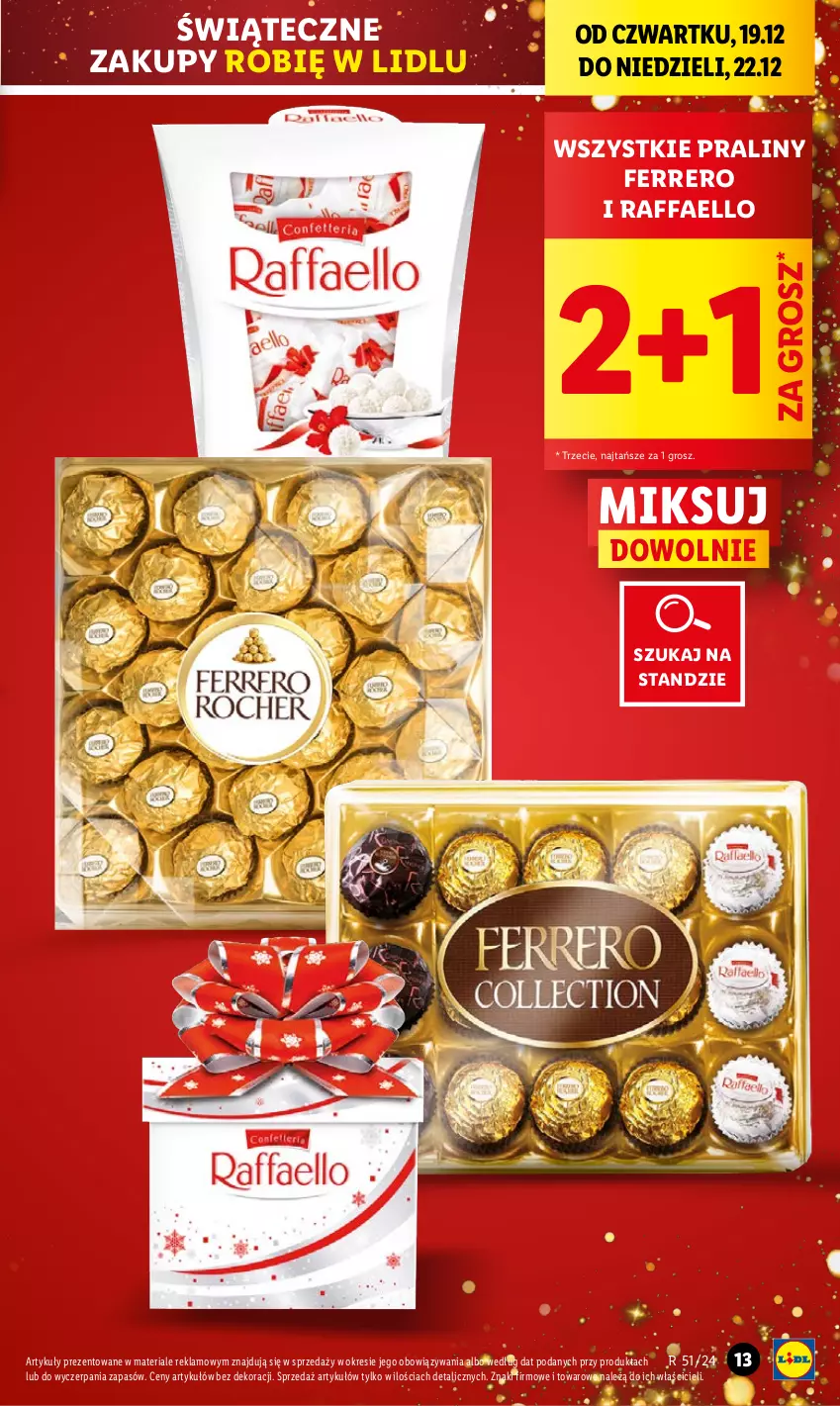 Gazetka promocyjna Lidl - GAZETKA - ważna 19.12 do 22.12.2024 - strona 13 - produkty: Fa, Ferrero, Praliny, Raffaello