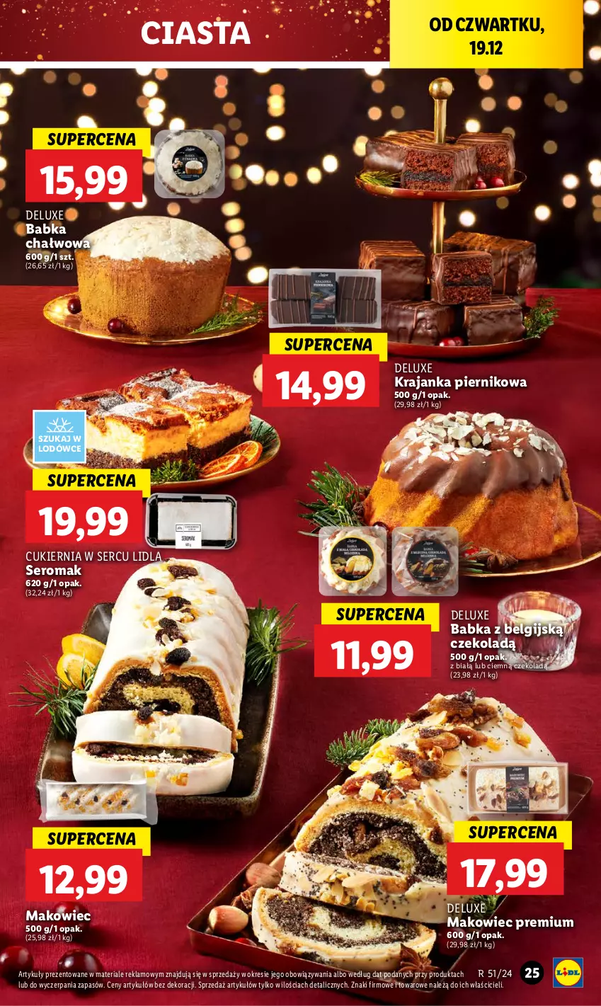 Gazetka promocyjna Lidl - GAZETKA - ważna 19.12 do 22.12.2024 - strona 29 - produkty: Babka, Cukier, LG, Makowiec, Piernik, Ser