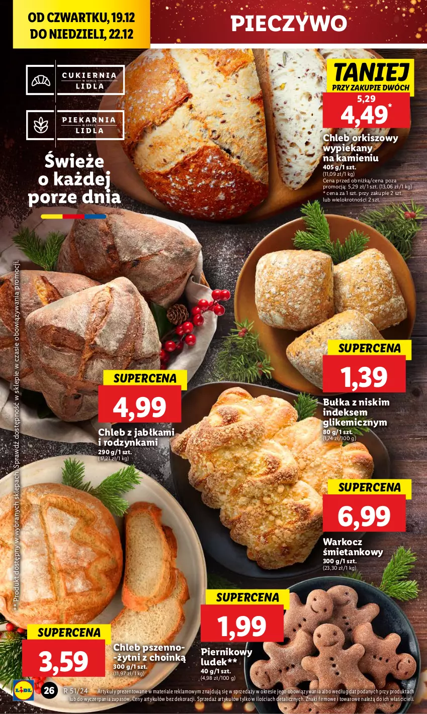 Gazetka promocyjna Lidl - GAZETKA - ważna 19.12 do 22.12.2024 - strona 30 - produkty: Bułka, Chleb, Jabłka, Koc, Piec, Pieczywo, Piernik