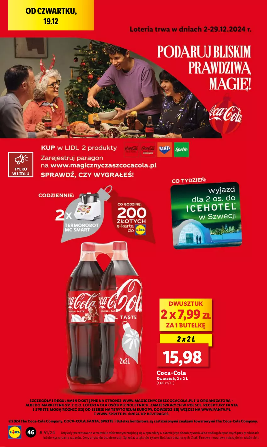 Gazetka promocyjna Lidl - GAZETKA - ważna 19.12 do 22.12.2024 - strona 52 - produkty: Coca-Cola, Fa, Fanta, Sprite