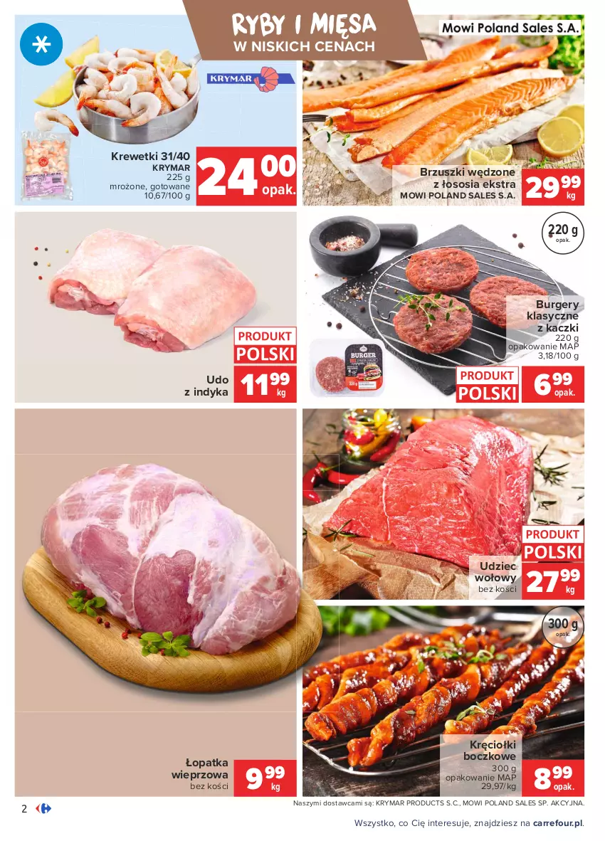 Gazetka promocyjna Carrefour - Gazetka Targi świeżości - ważna 05.07 do 12.07.2021 - strona 2 - produkty: Burger, Krewetki, Sos, Udziec wołowy