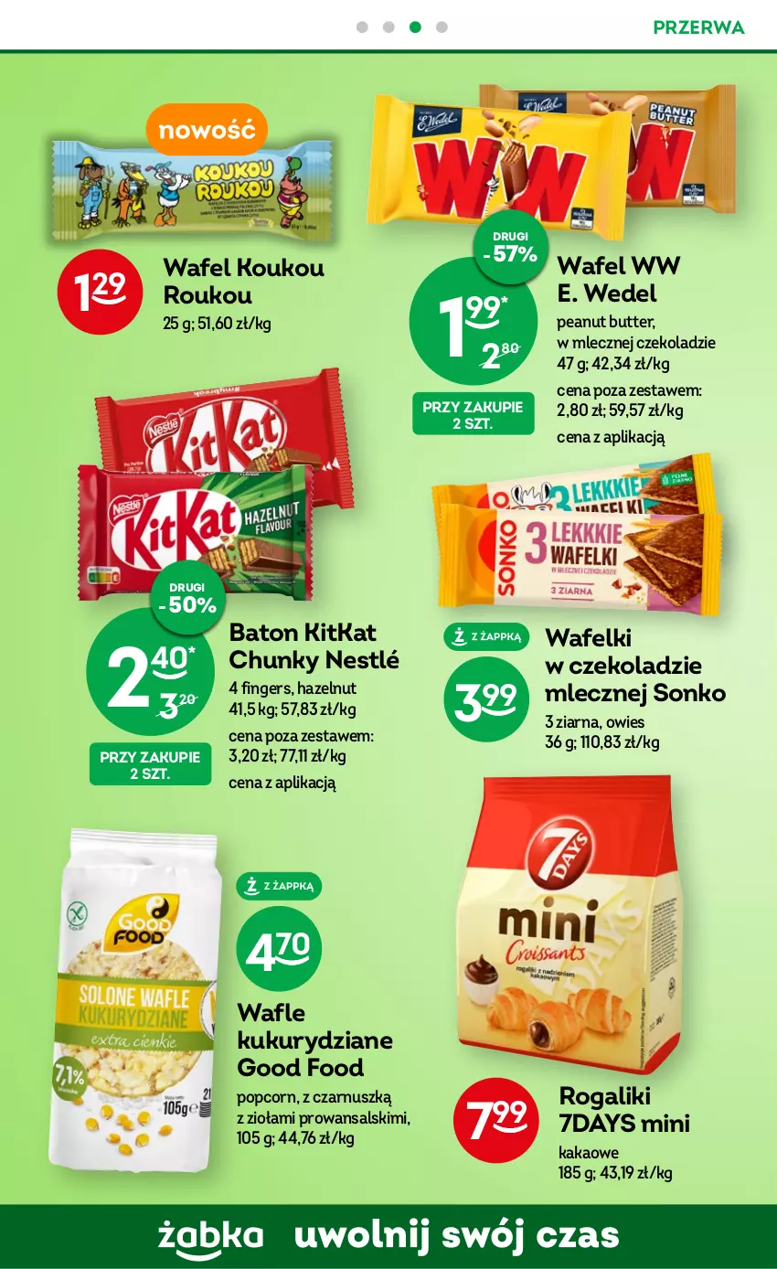 Gazetka promocyjna Żabka - ważna 05.07 do 18.07.2023 - strona 52 - produkty: Baton, E. Wedel, Kakao, Nestlé, Popcorn, Rogal, Sonko, Wafle