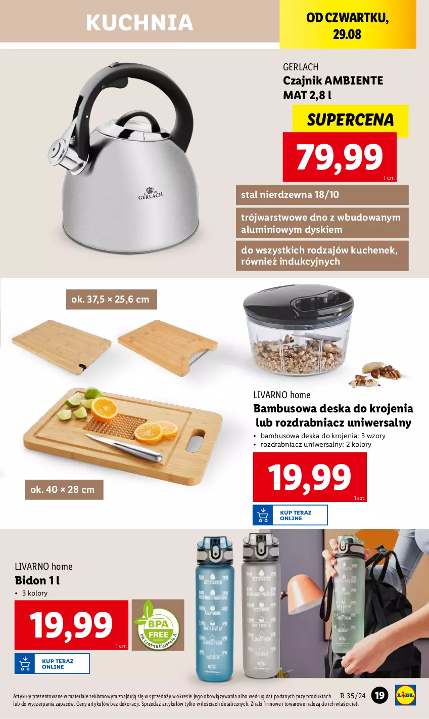 Gazetka promocyjna Lidl - GAZETKA - ważna 26.08 do 01.09.2024 - strona 21 - produkty: Czajnik, Deska do krojenia, Ivar, Kuchnia, Rozdrabniacz