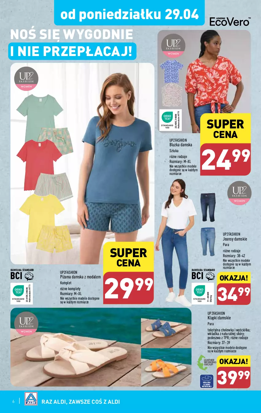 Gazetka promocyjna Aldi - Artykuły przemysłowe i tekstylia - ważna 29.04 do 04.05.2024 - strona 6 - produkty: Fa, Klapki, Moda, Piżama