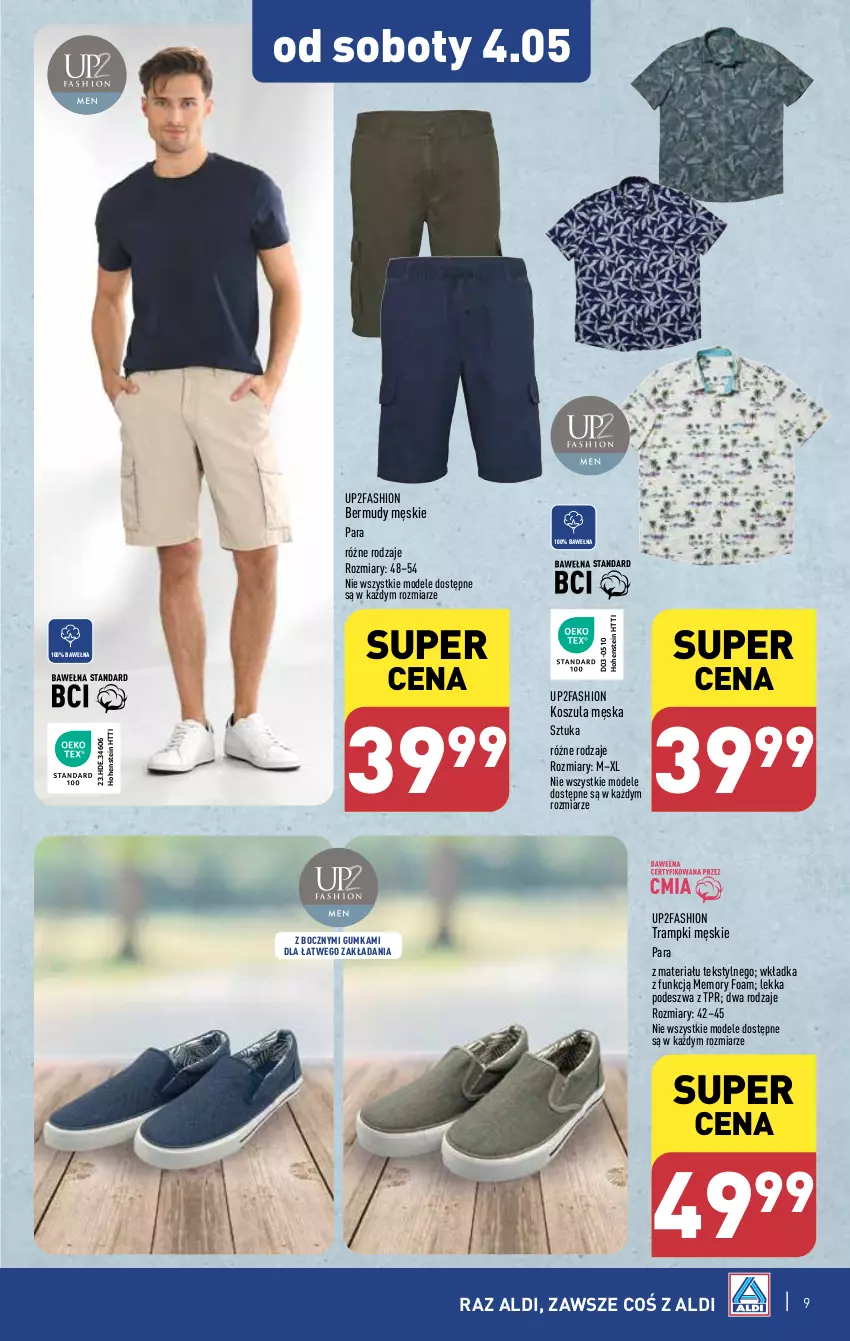 Gazetka promocyjna Aldi - Artykuły przemysłowe i tekstylia - ważna 29.04 do 04.05.2024 - strona 9 - produkty: Bermudy, Fa, Kosz, Koszula, Trampki, Wełna