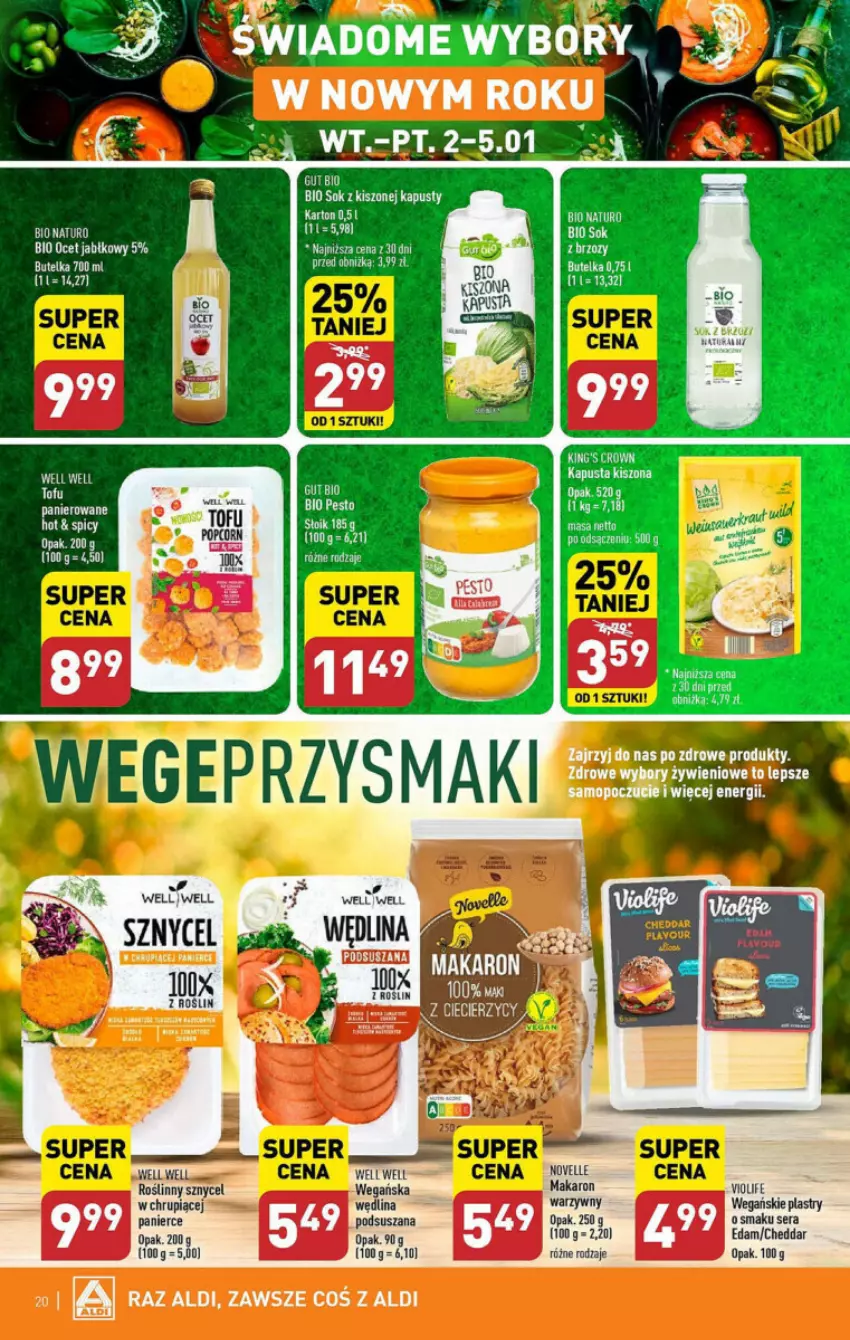 Gazetka promocyjna Aldi - ważna 02.01 do 05.01.2024 - strona 13 - produkty: Cheddar, Edam, Makaron, Mop, O nas, Ocet, Ser, Sok, Wędlina