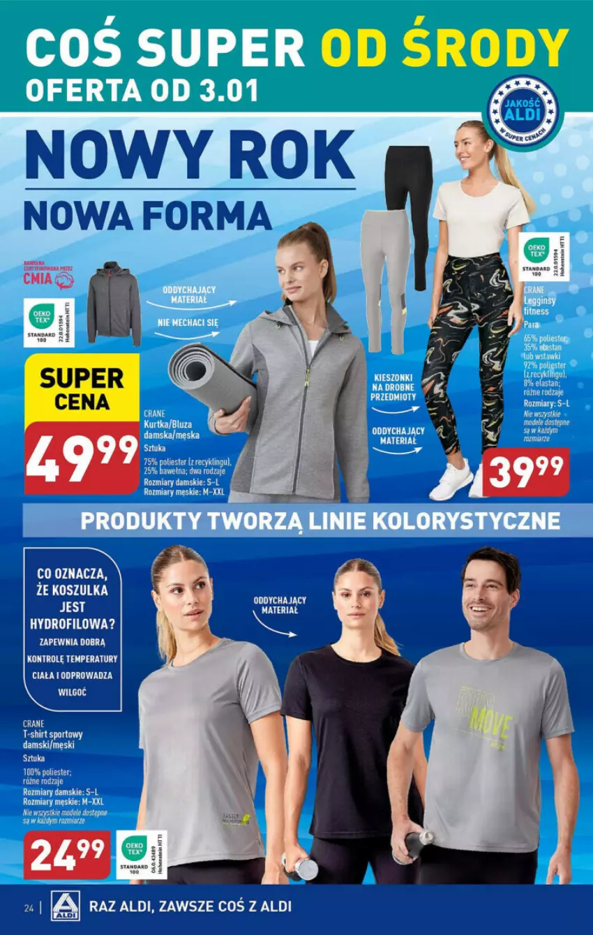 Gazetka promocyjna Aldi - ważna 02.01 do 05.01.2024 - strona 17 - produkty: Kosz, Koszulka, Wełna