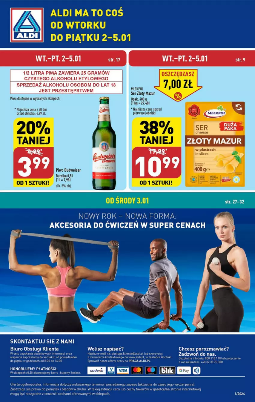 Gazetka promocyjna Aldi - ważna 02.01 do 05.01.2024 - strona 28 - produkty: Biuro, Dada, Fa, Gra, Piwa, Piwo, Por, Ser, Złoty Mazur