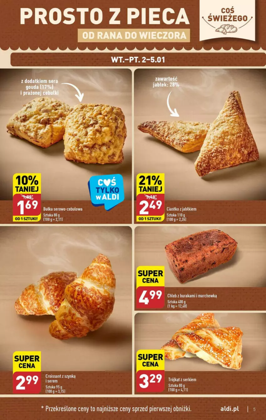 Gazetka promocyjna Aldi - ważna 02.01 do 05.01.2024 - strona 30 - produkty: Bułka, Chleb, Croissant, Marchewka, Ser