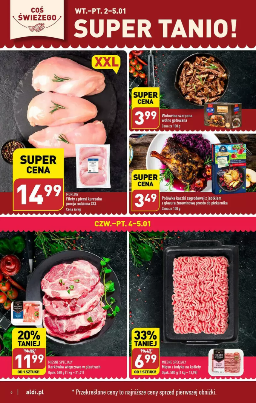 Gazetka promocyjna Aldi - ważna 02.01 do 05.01.2024 - strona 31 - produkty: Karkówka wieprzowa, Kotlet, Kurczak, Lazur, Mięsne specjały, Mięso, Mięso z indyka, Mule, Piekarnik, Stek, Wino, Wołowina