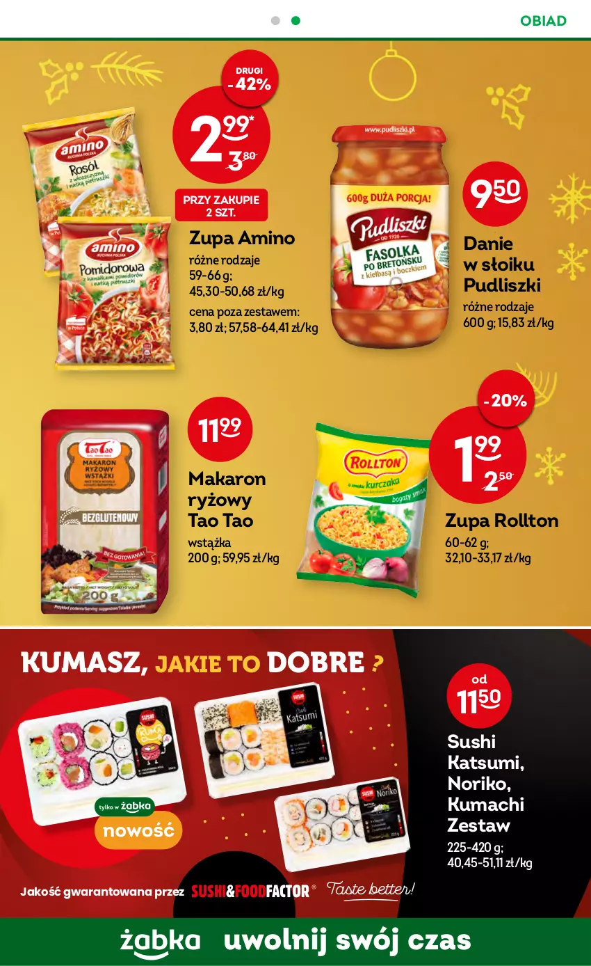 Gazetka promocyjna Żabka - ważna 14.12 do 20.12.2022 - strona 49 - produkty: Makaron, Makaron ryżowy, Pudliszki, Ryż, Sushi, Wstążka, Zupa