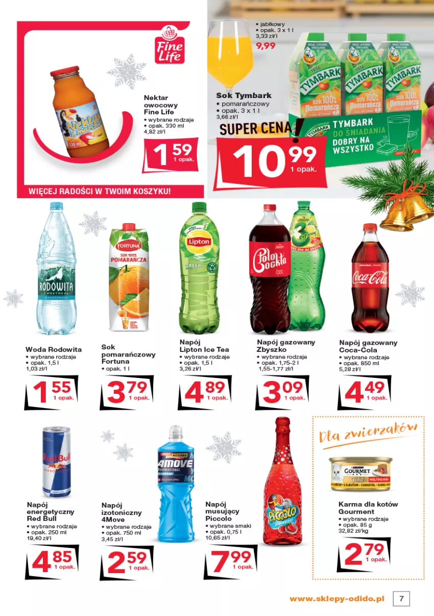 Gazetka promocyjna Odido - Gazetka - ważna 02.12 do 15.12.2022 - strona 7 - produkty: Fortuna, Ice tea, Kosz, Lipton, Mus, Napój, Napój gazowany, Nektar, Olej, Red Bull, Sok, Tymbark, Woda