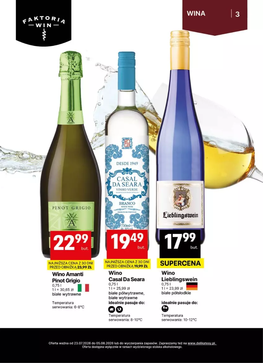 Gazetka promocyjna Delikatesy Centrum - Delibarek DC30-DC31 - ważna 23.07 do 05.08.2026 - strona 3 - produkty: Pinot Grigio, Rama, Ser, Wino