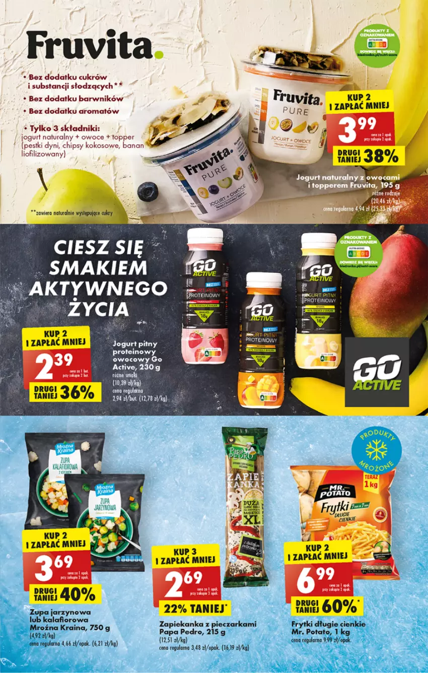 Gazetka promocyjna Biedronka - Od poniedzialku - ważna 10.07 do 15.07.2023 - strona 33 - produkty: Chipsy, Frytki, Jogurt, Jogurt naturalny, Kalafior, Kokos, Owoce, Pestki dyni, Piec, Pieczarka, Por, Pur, Top, Zapiekanka