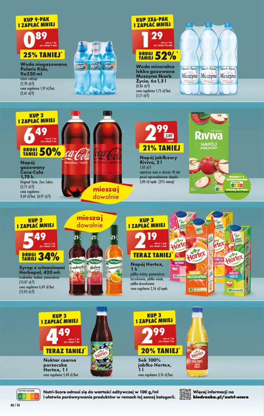 Gazetka promocyjna Biedronka - Od poniedzialku - ważna 10.07 do 15.07.2023 - strona 40 - produkty: Dron, Fa, Gin, Herbapol, Hortex, LANA, Mięta, Mus, Napój, Nektar, Por, Rama, Syrop, Szyna, Woda, Woda mineralna, Woda niegazowana