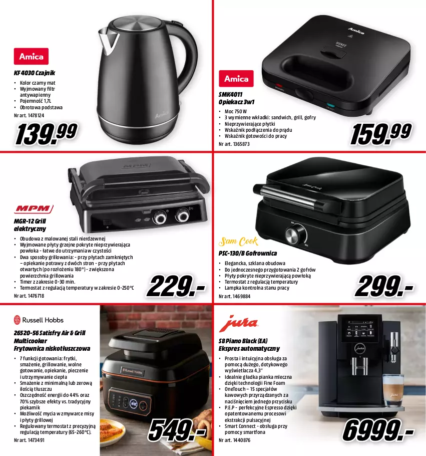 Gazetka promocyjna Media Markt - Gazetka Media Markt - ważna 15.11 do 30.11.2023 - strona 16 - produkty: Czajnik, Frytki, Gofrownica, Gofry, Grill, Lack, LANA, Piec, Piekarnik, Płyta, Płyty grzejne, Sati, Smartfon, Termos, Wkładki