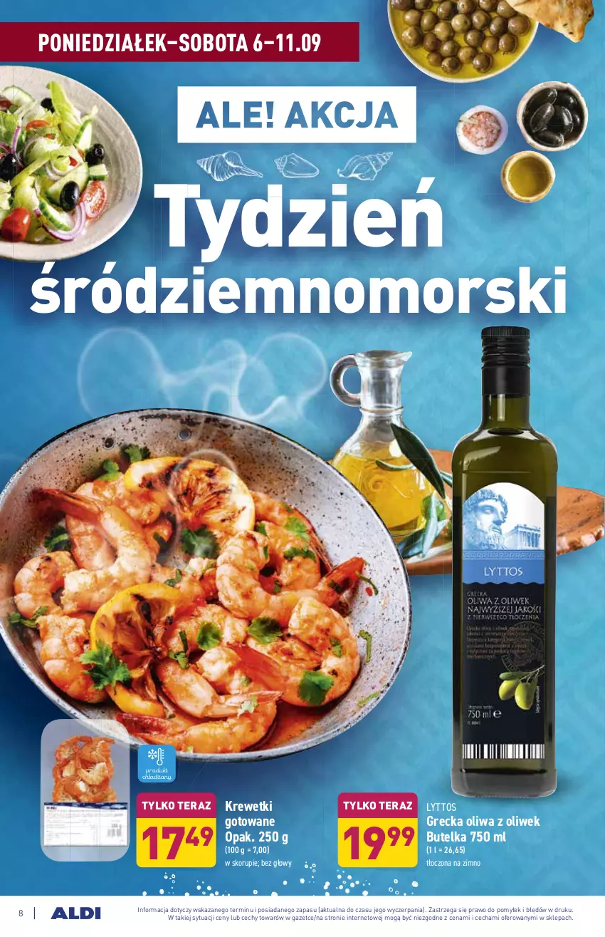 Gazetka promocyjna Aldi - SUPER SMACZNE OKAZJE - ważna 06.09 do 11.09.2021 - strona 8 - produkty: Krewetki, Oliwa z oliwek, Tera