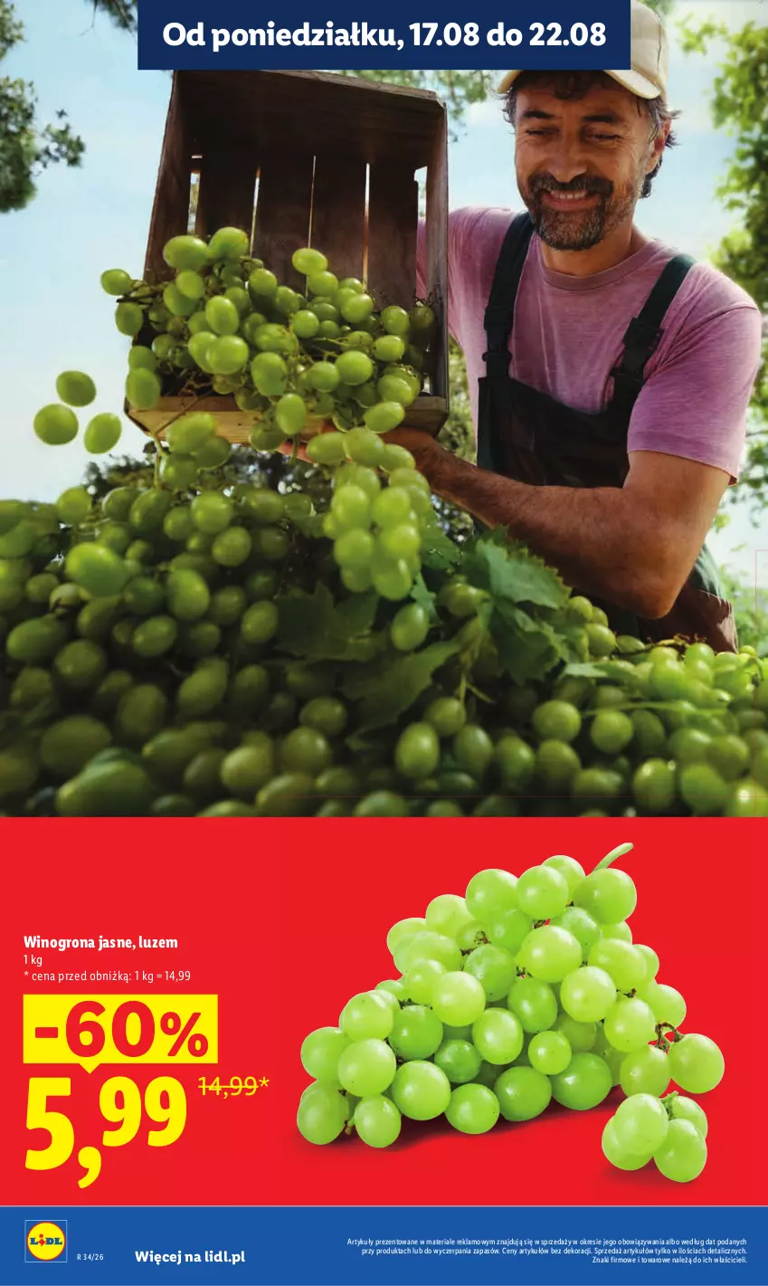 Gazetka promocyjna Lidl - Gazetka ważna od 17.08 do 19.08 - ważna 17.08 do 19.08.2026 - strona 16 - produkty: Wino, Winogrona