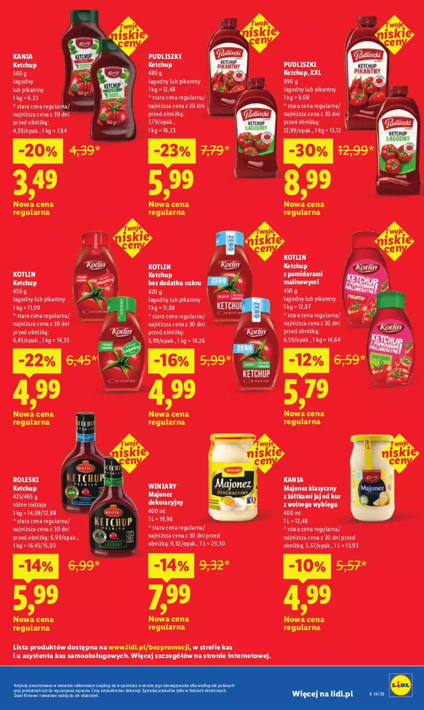 Gazetka promocyjna Lidl - Gazetka ważna od 17.08 do 19.08 - ważna 17.08 do 19.08.2026 - strona 29 - produkty: Ketchup, Kotlin, Majonez, Pudliszki, Winiary