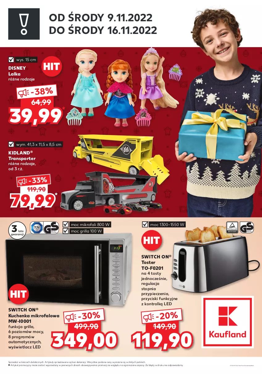 Gazetka promocyjna Kaufland - ZAPOWIEDŹ NASTĘPNEJ OFERTY - ważna 03.11 do 08.11.2022 - strona 2 - produkty: Disney, Fa, Gra, Grill, Kuchenka mikrofalowa, Lalka, Piec, Por, Sport, Top, Toster, Tran