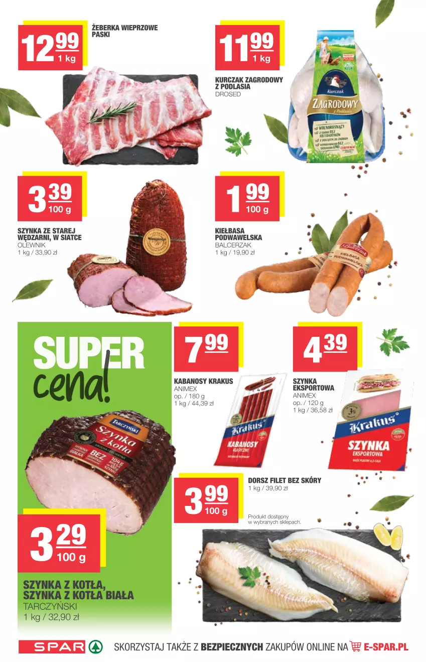 Gazetka promocyjna Spar - Spar - ważna 19.05 do 25.05.2021 - strona 4 - produkty: Dorsz, Kabanos, Kiełbasa, Krakus, Kurczak, Olewnik, Piec, Por, Sport, Szynka, Wawel