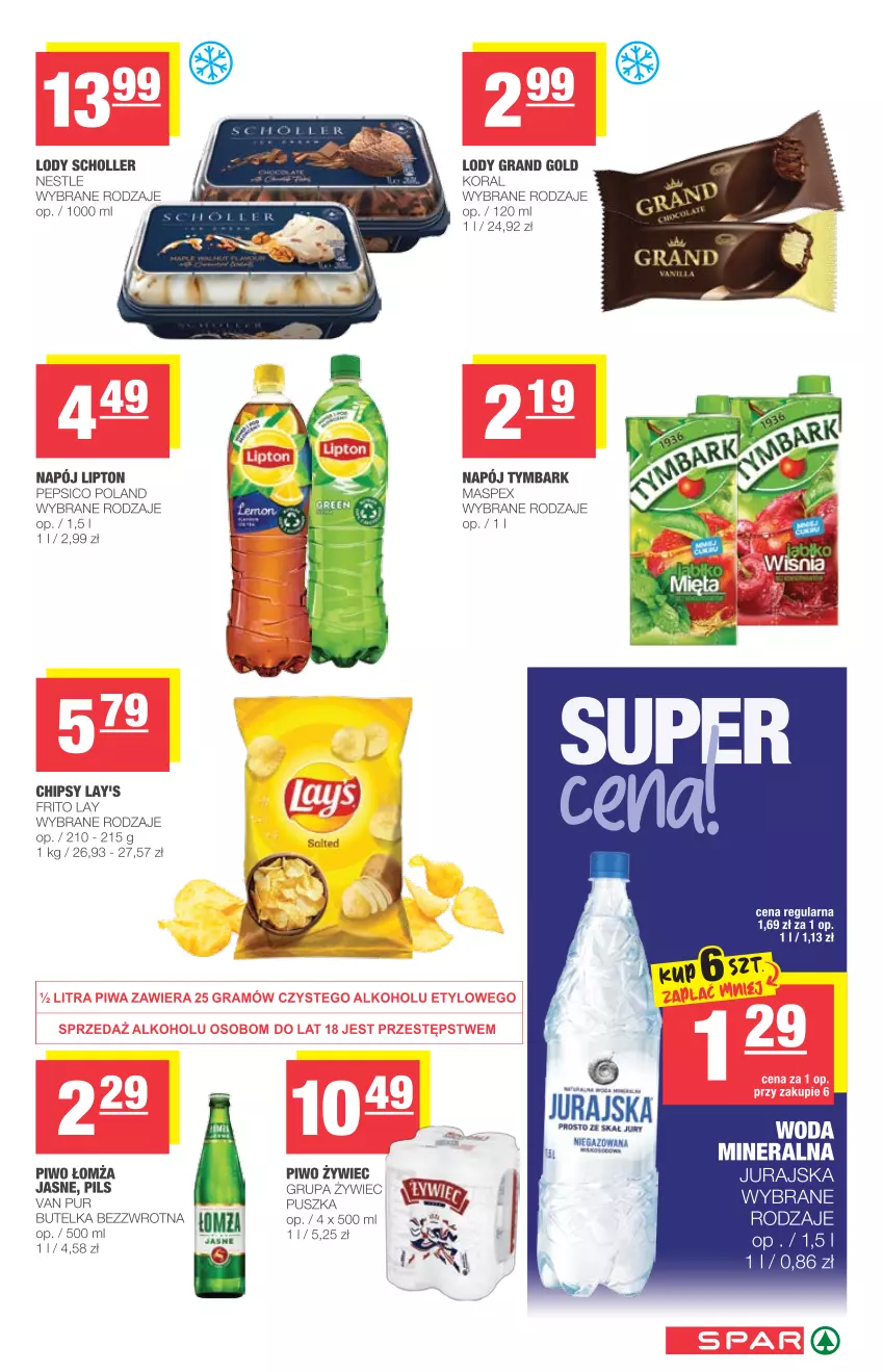 Gazetka promocyjna Spar - Spar - ważna 19.05 do 25.05.2021 - strona 7 - produkty: Chipsy, Gra, Holle, Lipton, Lody, Napój, Orka, Pepsi, Piwo, Pur, Scholl, Tymbark