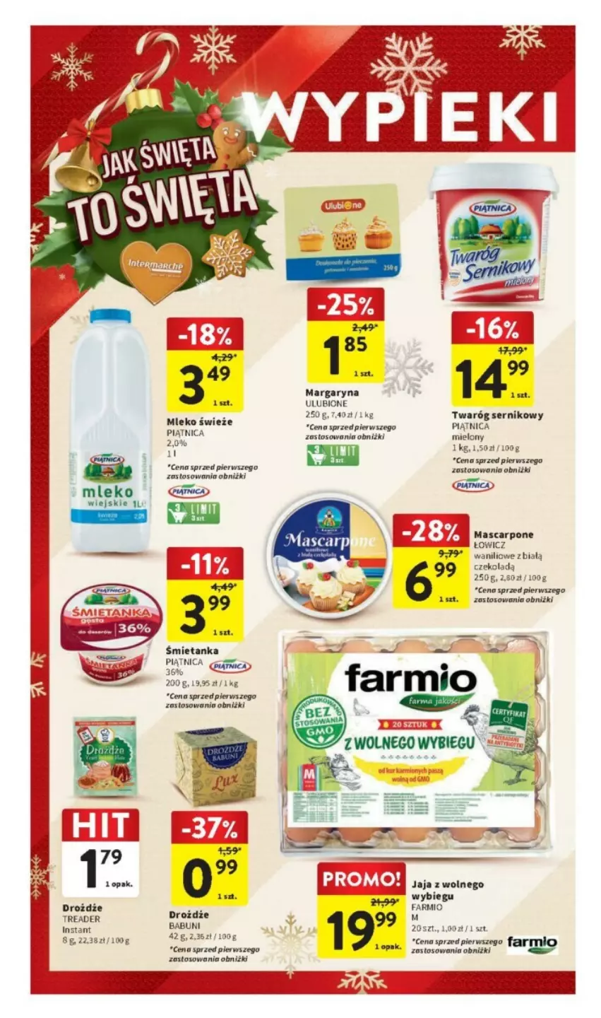 Gazetka promocyjna Intermarche - ważna 07.12 do 13.12.2023 - strona 45 - produkty: Babuni, Drożdże, Fa, Jaja, Margaryna, Mascarpone, Mleko, Piątnica, Ser, Twaróg