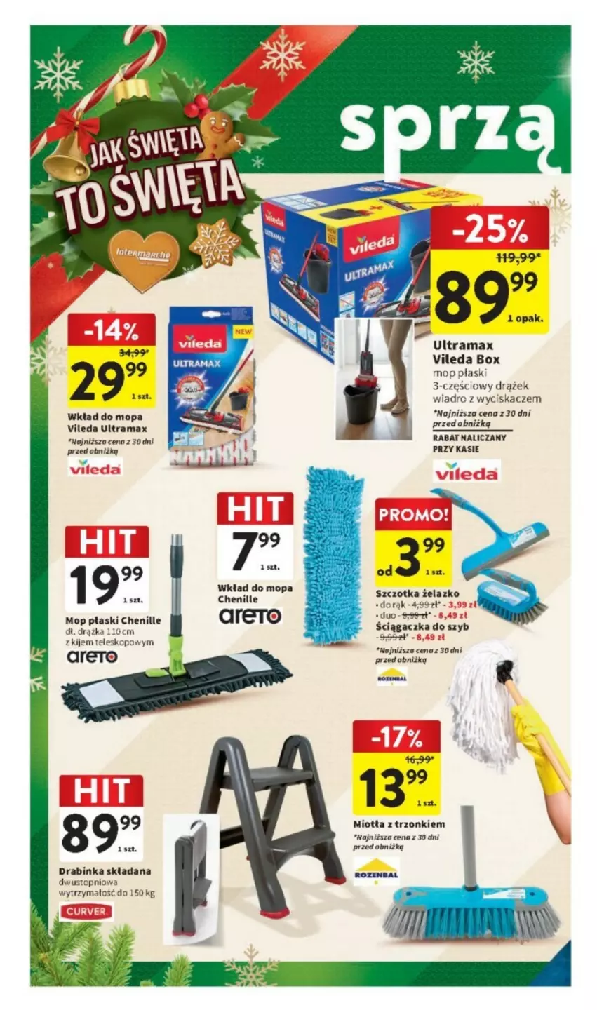 Gazetka promocyjna Intermarche - ważna 07.12 do 13.12.2023 - strona 6 - produkty: Inka, Kije, Miotła, Mop, Rama, Top, Vileda, Wiadro, Wiadro z wyciskaczem, Wkład do mopa